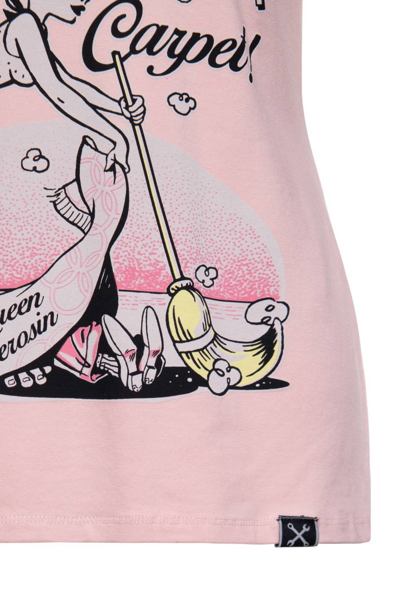 Queen_Kerosin_SWEEP_IT_UNDER__Retro_Pin_Up_MOTIV_V-Neck_Kurzarm_T-SHIRT_Oberteil_-_Peachskin-5rPGUDHdEjgbpj