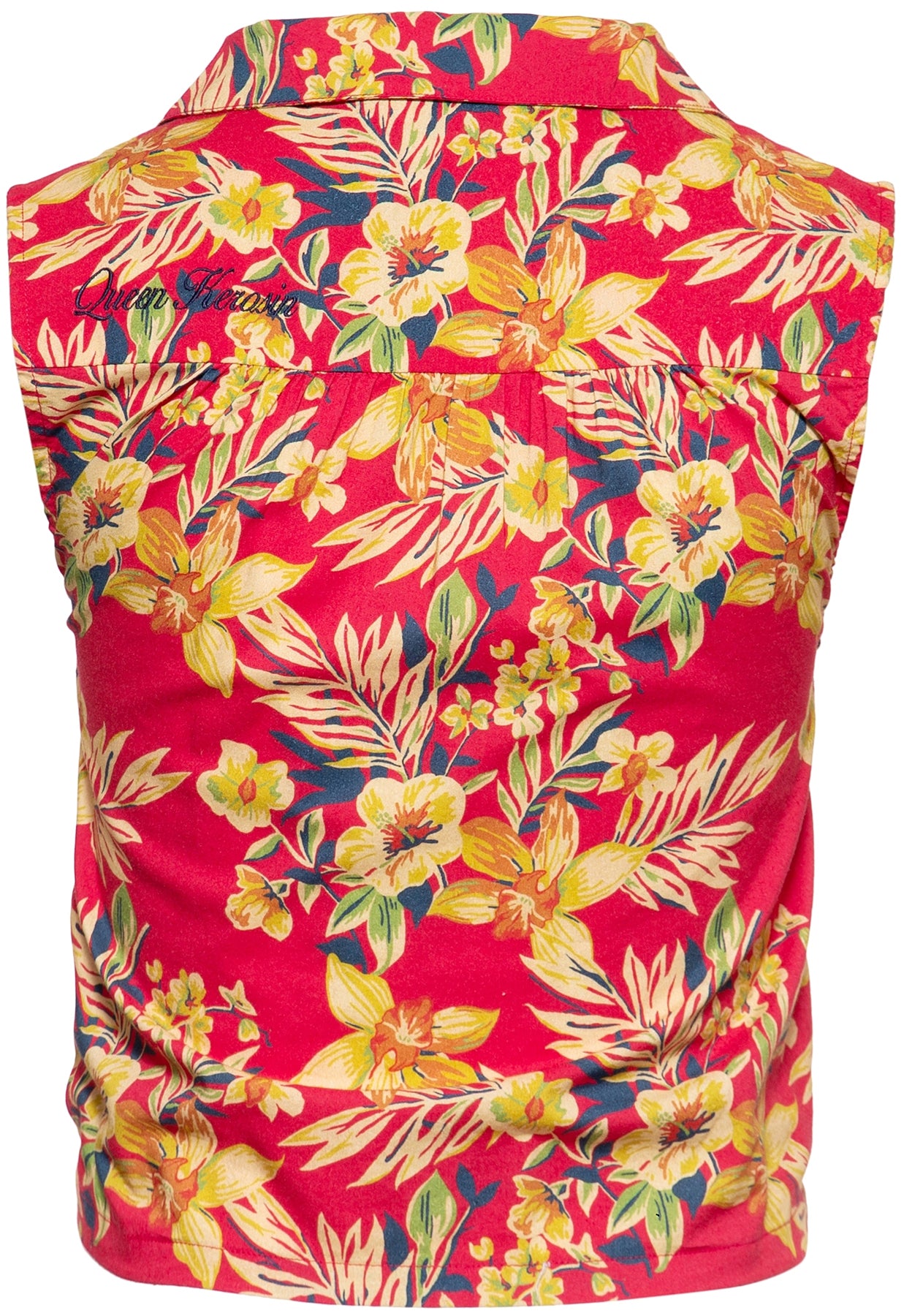 Queen_Kerosin_TIKI_HAWAII_RED_Tropical_Retro_50s_TIE_BLOUSE_Knotenbuse_aermellos_SHIRT_-_Rot_killer_kirsche_3