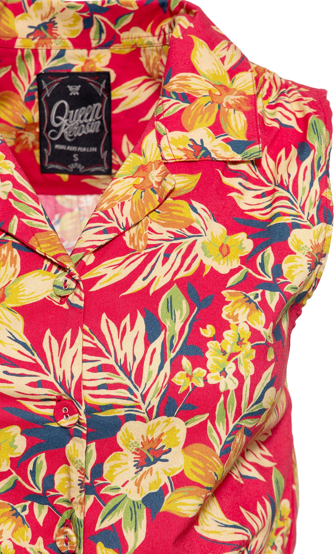Queen_Kerosin_TIKI_HAWAII_RED_Tropical_Retro_50s_TIE_BLOUSE_Knotenbuse_aermellos_SHIRT_-_Rot_killer_kirsche_4