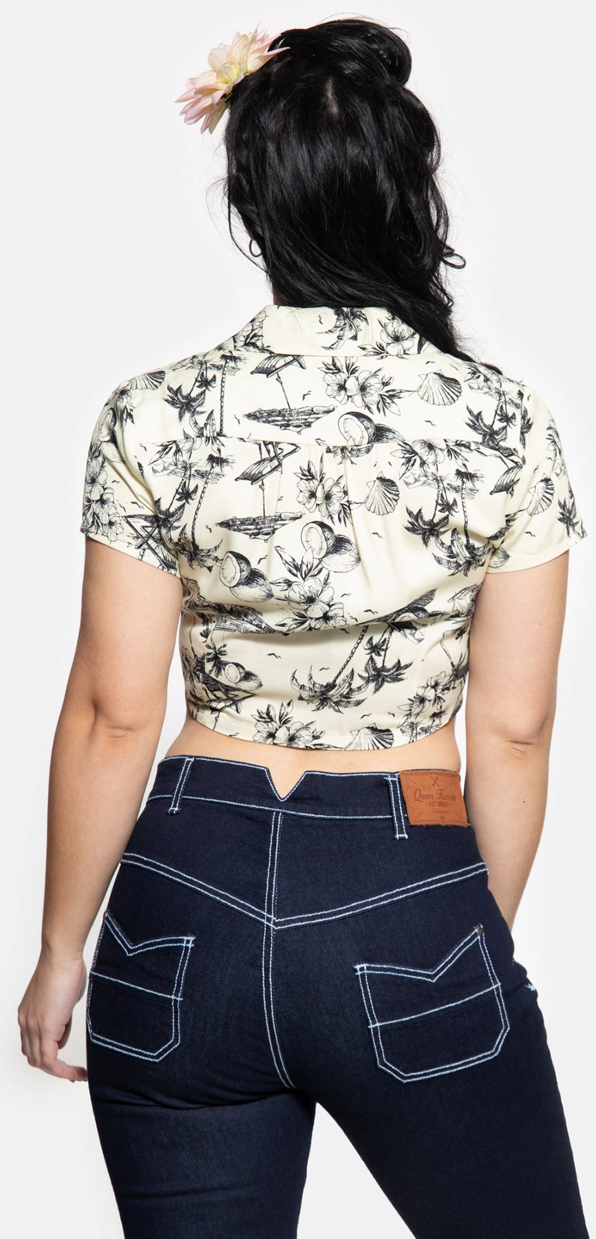 Queen_Kerosin_TIKI_Retro_50s_Kurzarm_TIE_BLOUSE_Knotenbuse_SHIRT_-_Beige_killer_kirsche_3ZEEBHbk9RVxUq