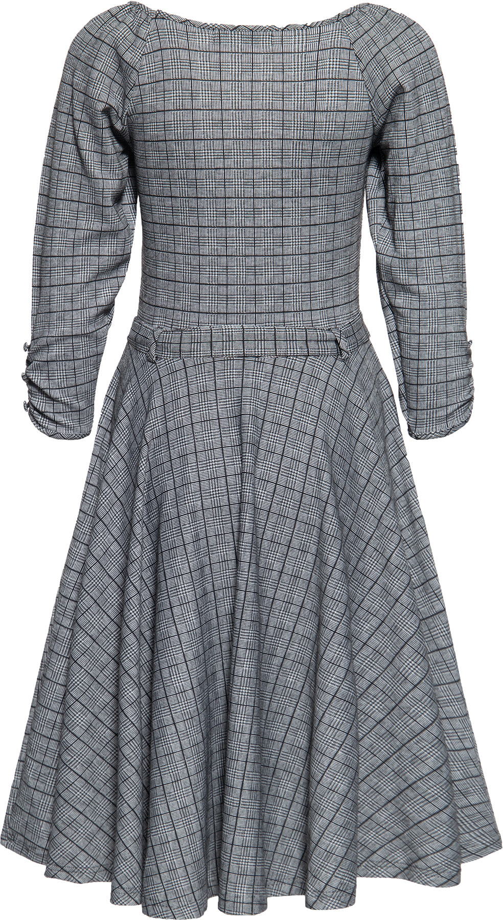 Queen_Kerosin_TT-CHECK_Vintage_KARO_Dreiviertelarm_Sweetheart_50s_SWING_DRESS_Kleid_Killer_Kirsche-2