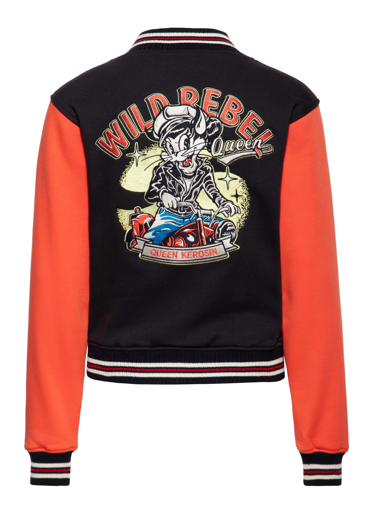 Queen_Kerosin_WILD_REBEL_Cat_Katzen_Rueckenmotiv__Retro_50s_COLLEGE_JACKE_Sweatjacke_-_Schwarz-1