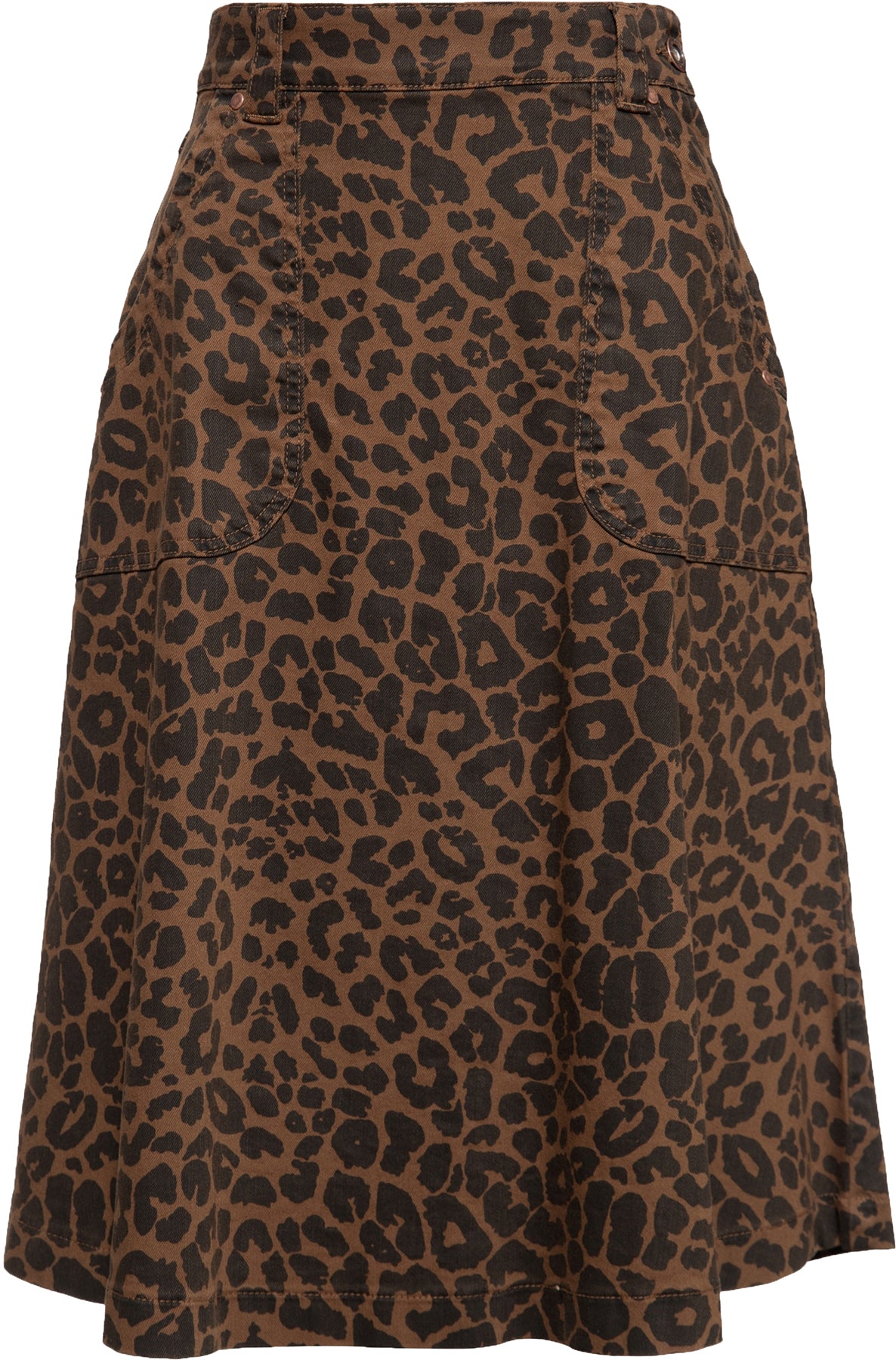 Queen_Kerosin_WORKWEAR_High_Waist_LEOPARD_Jeans_SWING_SKIRT_A-Linie_Rock_Killer_Kirsche-1