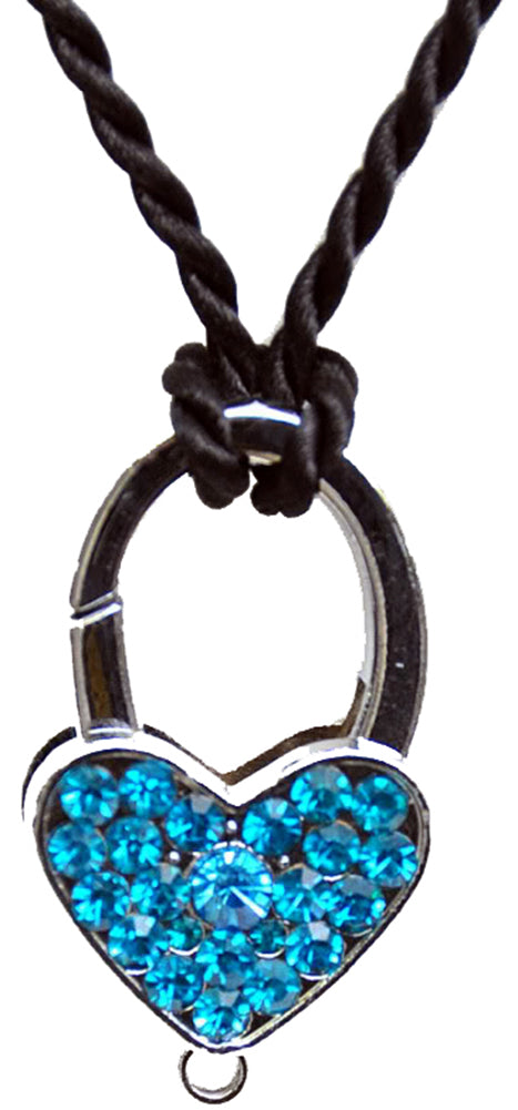 RHINESTONE_Strass_PADLOCK_Anhaenger_mit_Kette_tuerkis