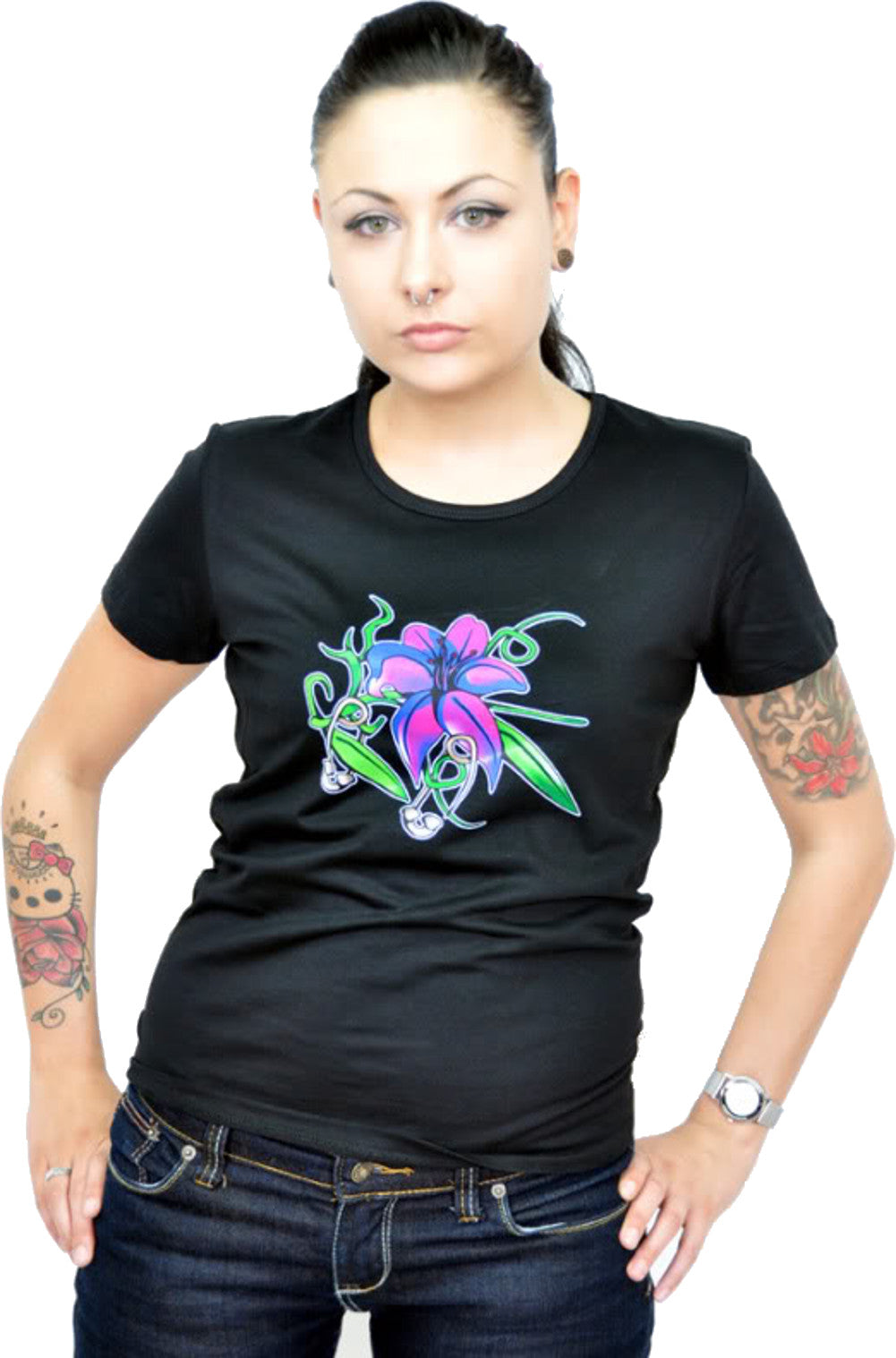 RM1346_-_Killer_Kirsche_Safety_Pin_Flower_Girlie_Shirt_-_schwarzGRTFi1pvmrtCC