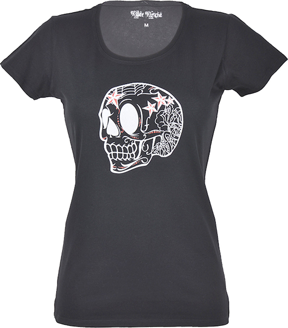 RM905_-_Killer_Kirsche_MEXICAN_SKULL_Oldschool_Spiderweb_SHIRT_-_Schwarz