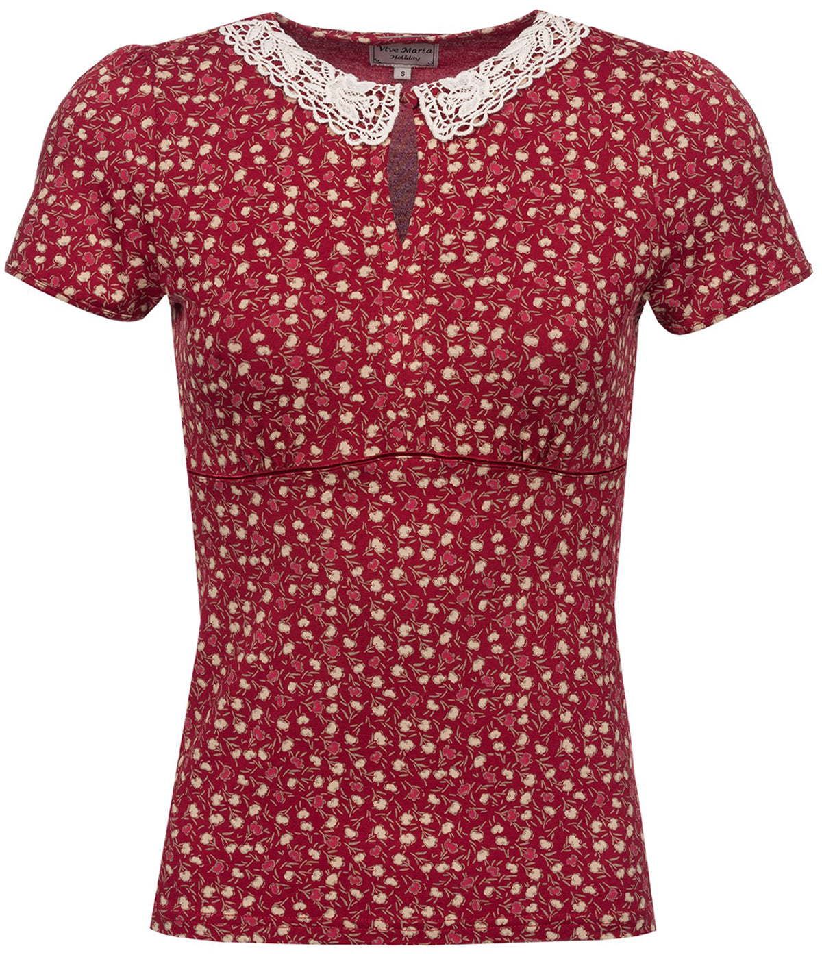 RO34538-2xl_Vive_Maria_MY_HOLIDAY_Floral_Blumen_KEYHOLE_Kurzarm_SHIRT_Oberteil_-_Rot_-3