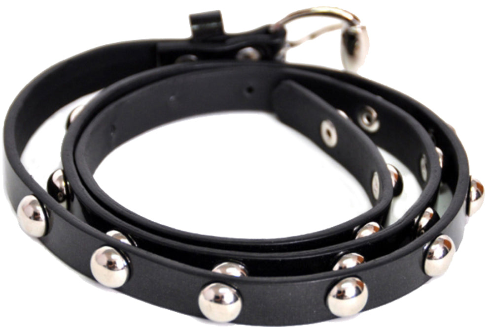 ROUND_Studded_Lack_NIETENGueRTEL_-_Schwarz_killer_kirsche