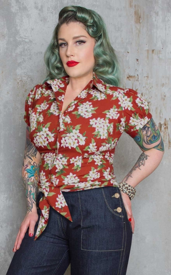RUMBLE_59_ROCK-A-HULS_BABY_Vintage_Kurzarm_TIE_BLOUSE_Bluse_SHIRT_killer_kirsche_1
