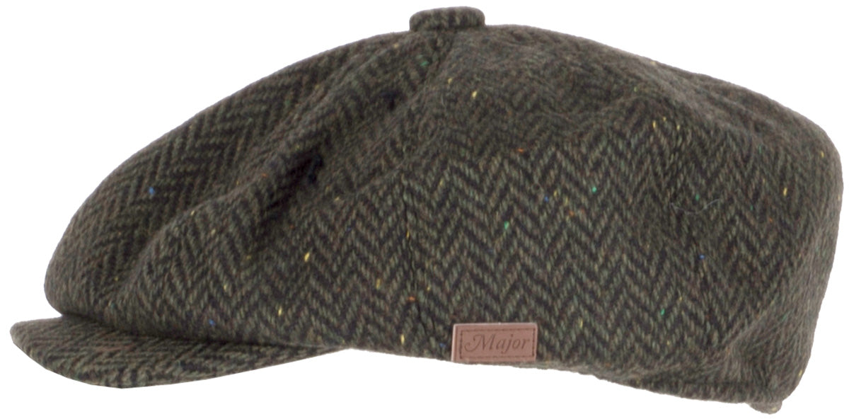 Retro_8-PANEL_HERRINGBONE_Fischgraetenmuster_BAKERBOY_HAT_Flat_Cap_Gruen_killer_kirsche_1