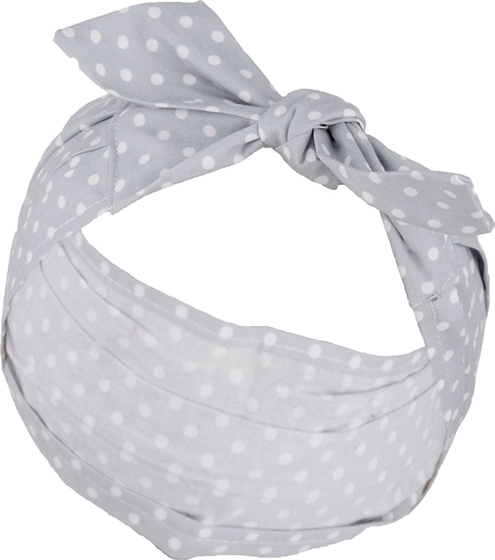 Retro_ANNA_50s_Polka_Dots_Punkte_HAARBAND_gerafft_-_Grau_killer_kirsche