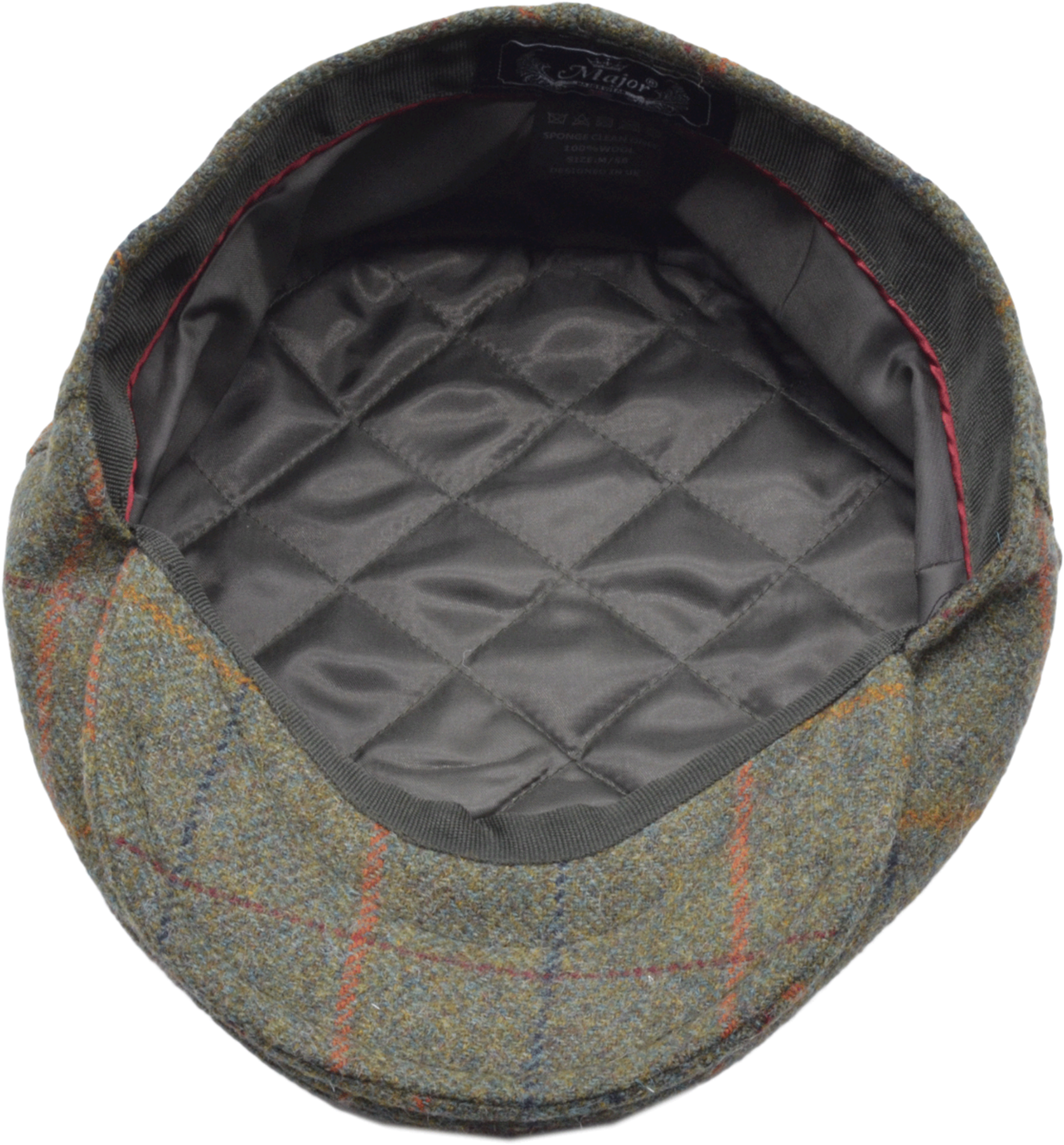 Retro_CHECK_Tartan_Vintage_SCHIEBERMueTZE_Hat_Flat_Cap_-_Gruen