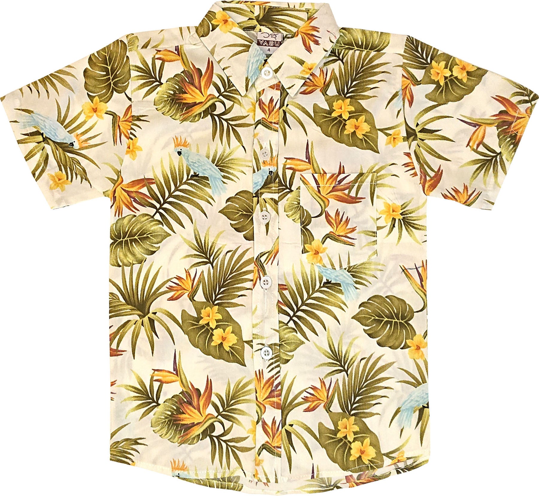 Retro_COCKATOO_TIKI_RETRO_Papageien_Blumen_KINDER_Kurzarm_HAWAIIHEMD_-_Weiss_killer_kirsche