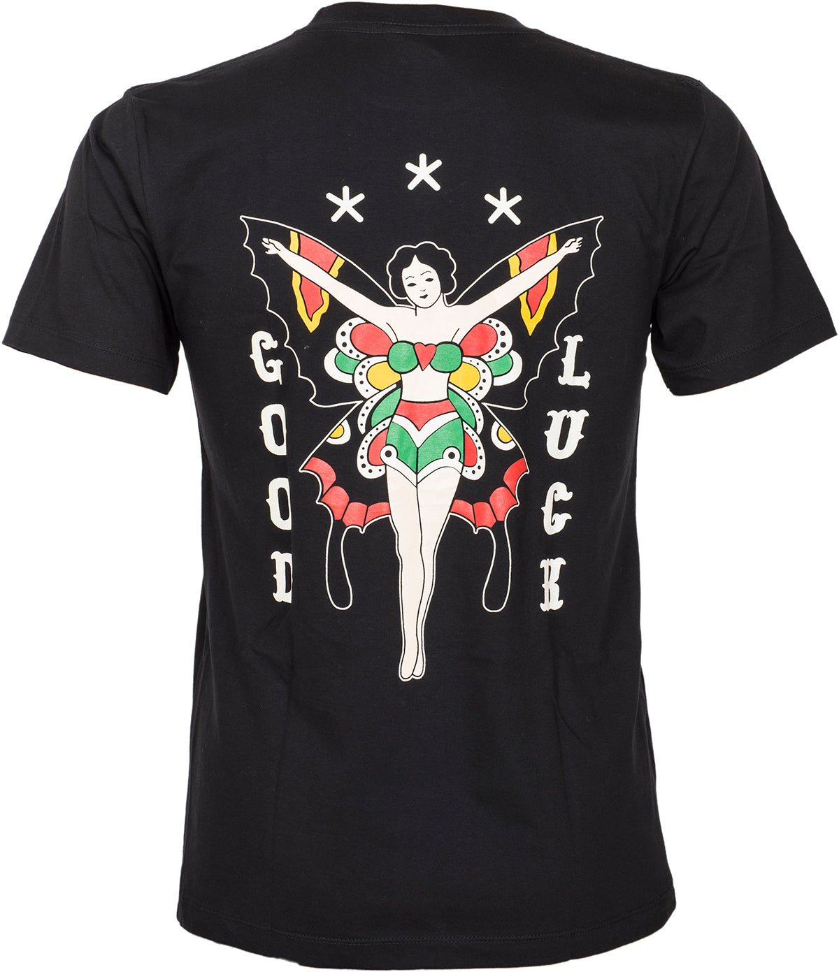 Retro_GOOD_LUCK_Butterfly_Lady_Skull_Oldschool_HERREN_Motiv_T-SHIRT_Oberteil-49rzswrGBDniKn