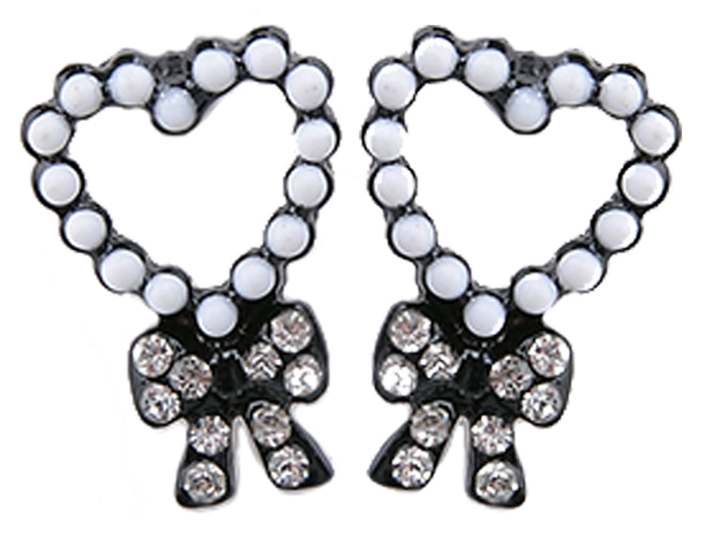 Retro_HEART_Pearl_Schleifen_Bow_Strass_Ohrstecker