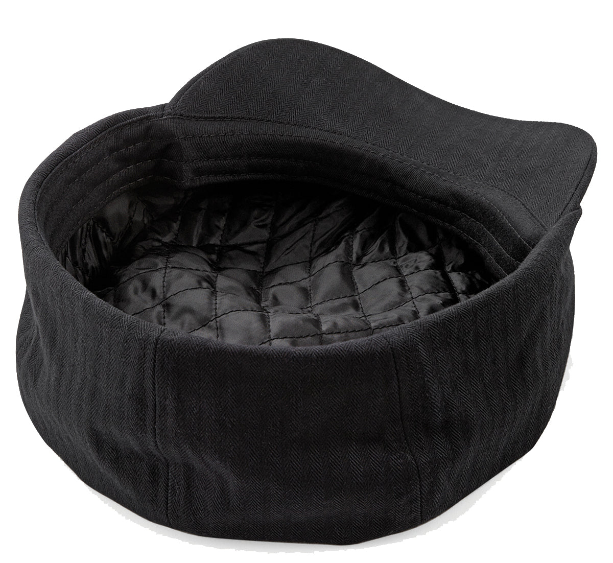 Retro_HERRINGBONE_VINTAGE_Eight_Panel_Fischgraeten_NEWSBOY_CAP_Schiebermuetze_-_Schwarz-2