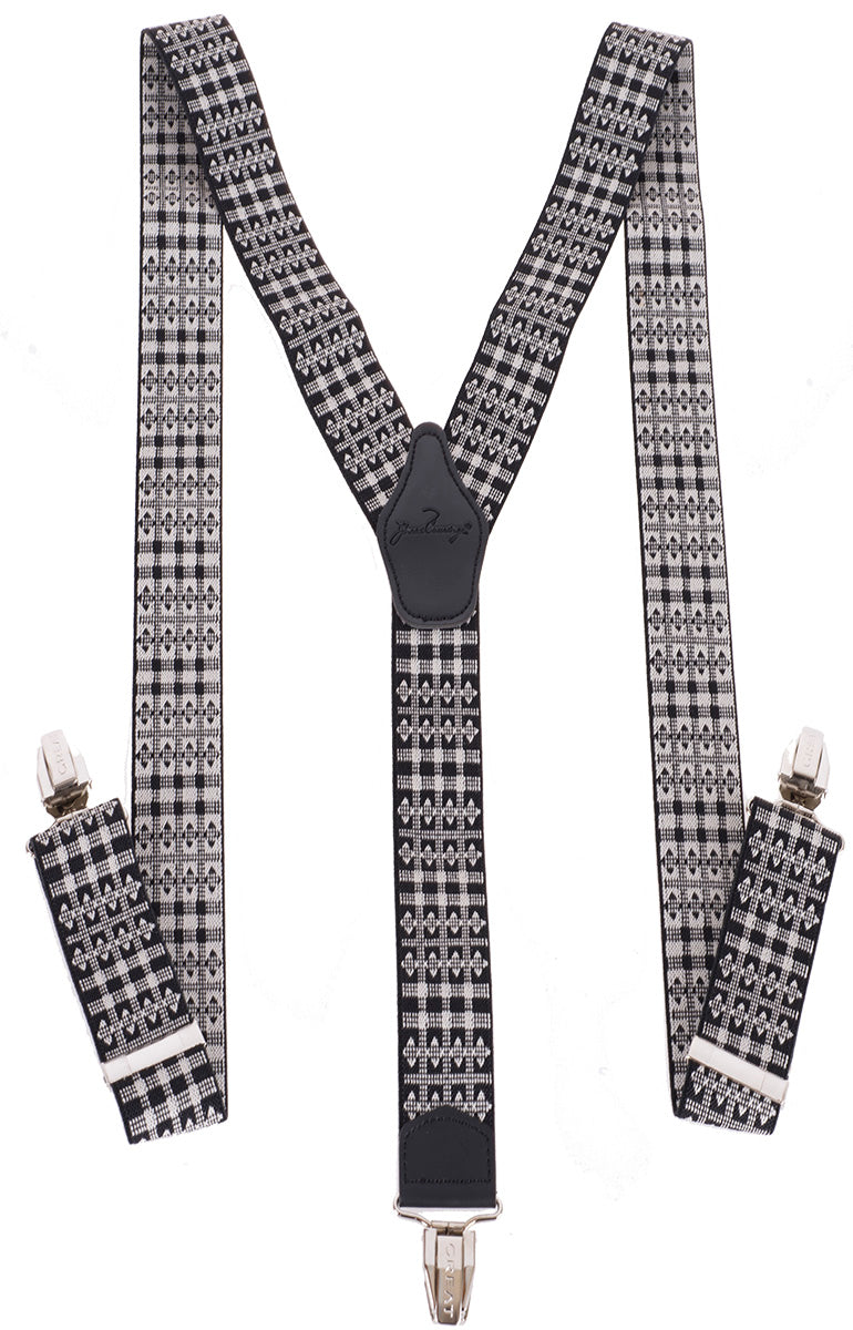 Retro_JACQUARD_Rauten_KARO_Verstellbare_Klemmen_HOSENTRaeGER_Suspenders-1