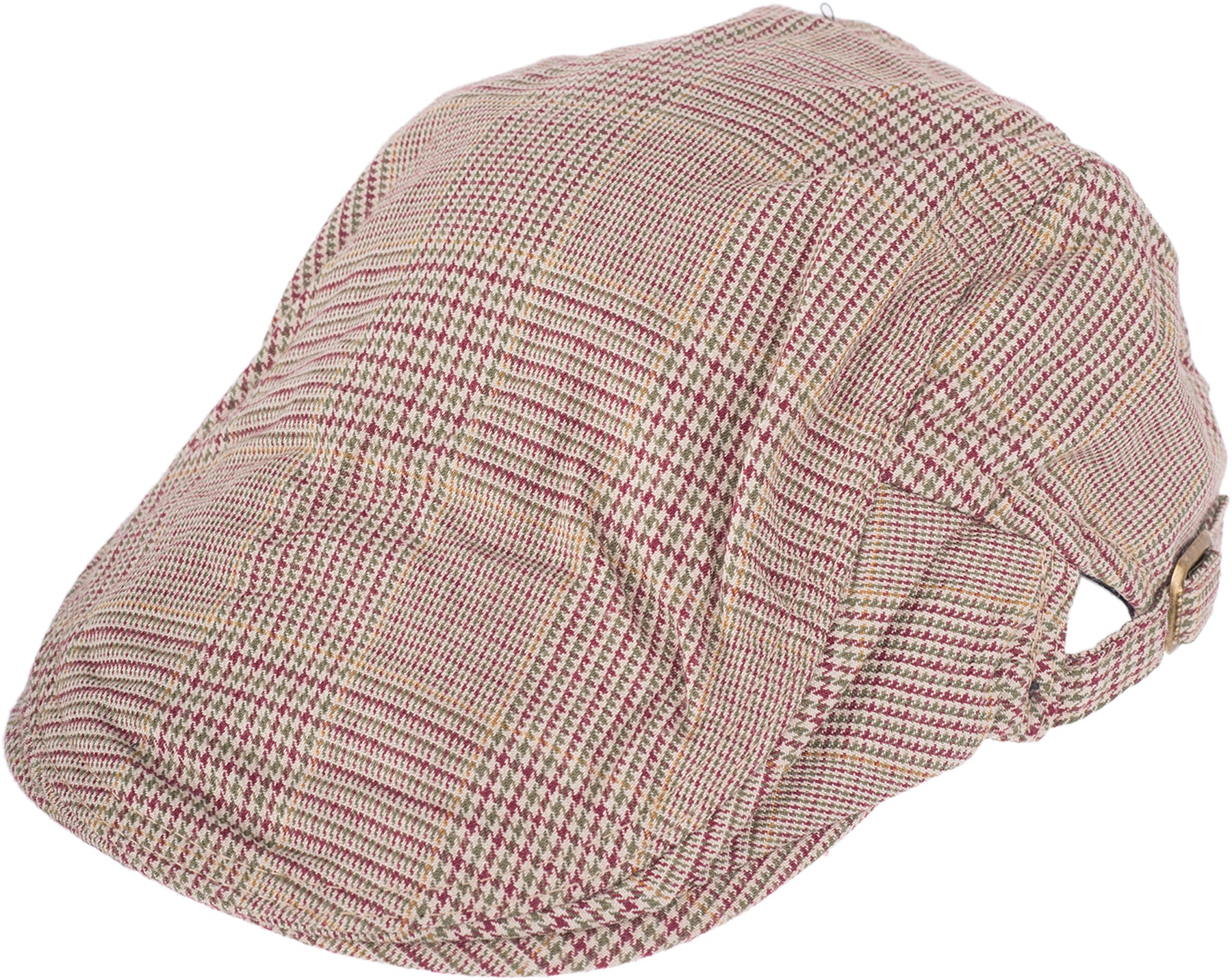 Retro_KARO_Karierte_50s_Schiebermuetze_FLAT_CAP_-_Braun_killer_kirsche_1
