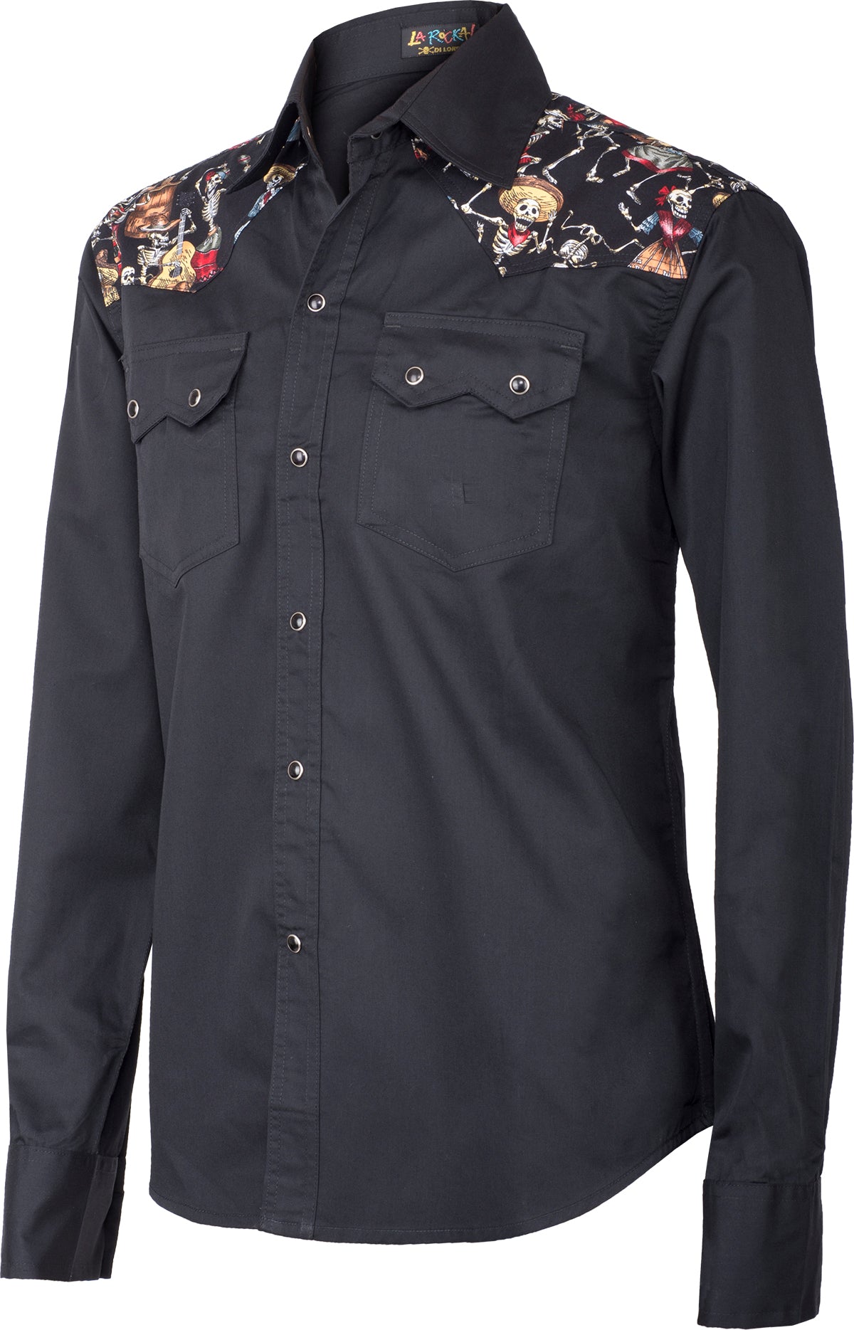 Retro_MEXICAN_Folklore_SKELETTE_Langarm_Herren_HEMD_Slim_Fit-2