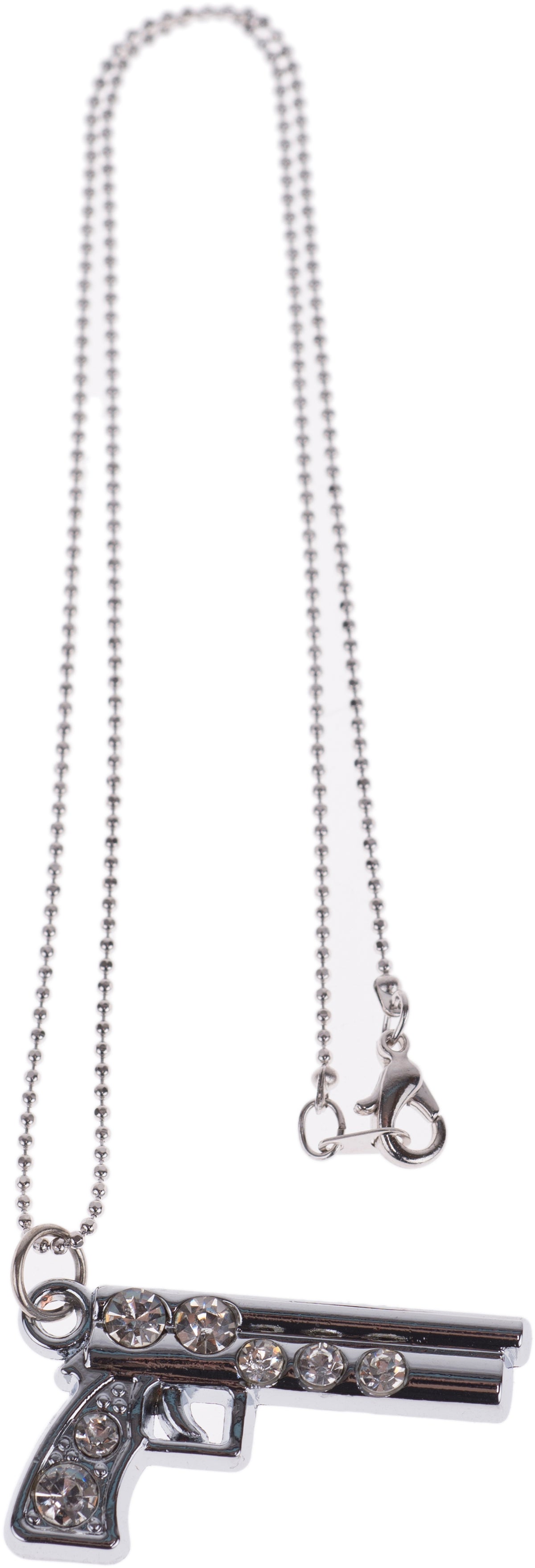 Retro_REVOLVER_Glitzerstein_Pistole_GUN_Necklace_Halskette-2