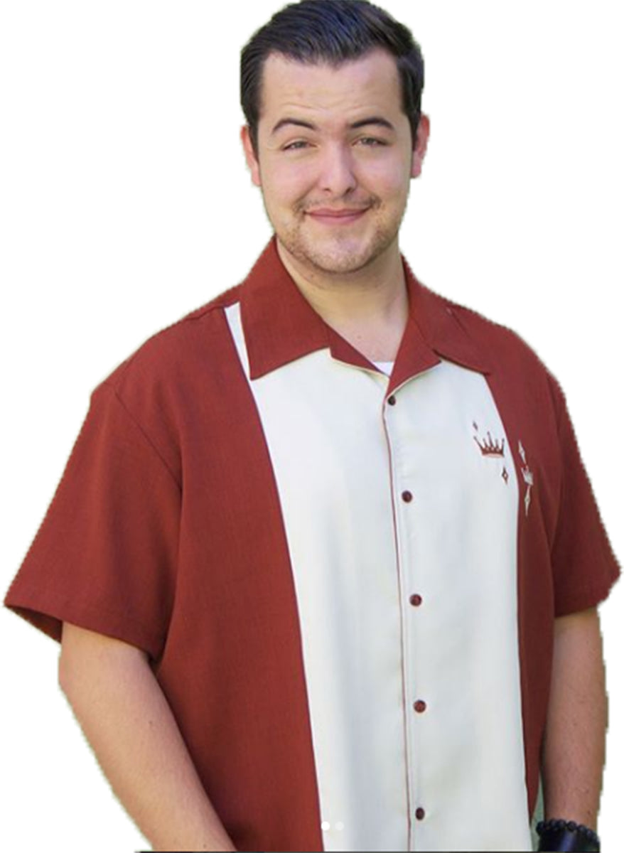 Rock_Steady_CONTRAST_CROWNS_Retro_KRONEN_Bowling_Shirt_HEMD_Rostbraun-2