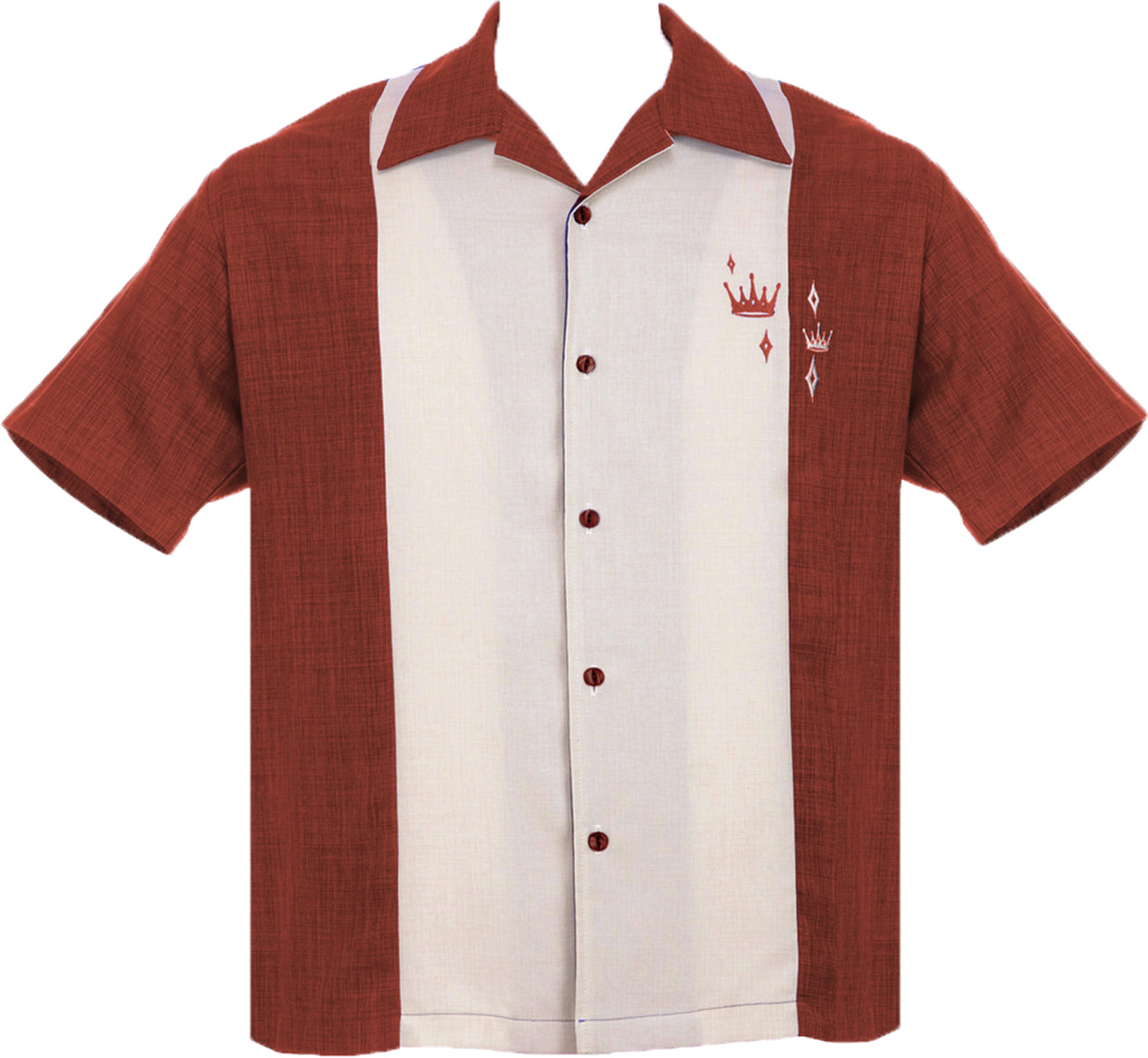 Rock_Steady_CONTRAST_CROWNS_Retro_KRONEN_Bowling_Shirt_HEMD_Rostbraun1