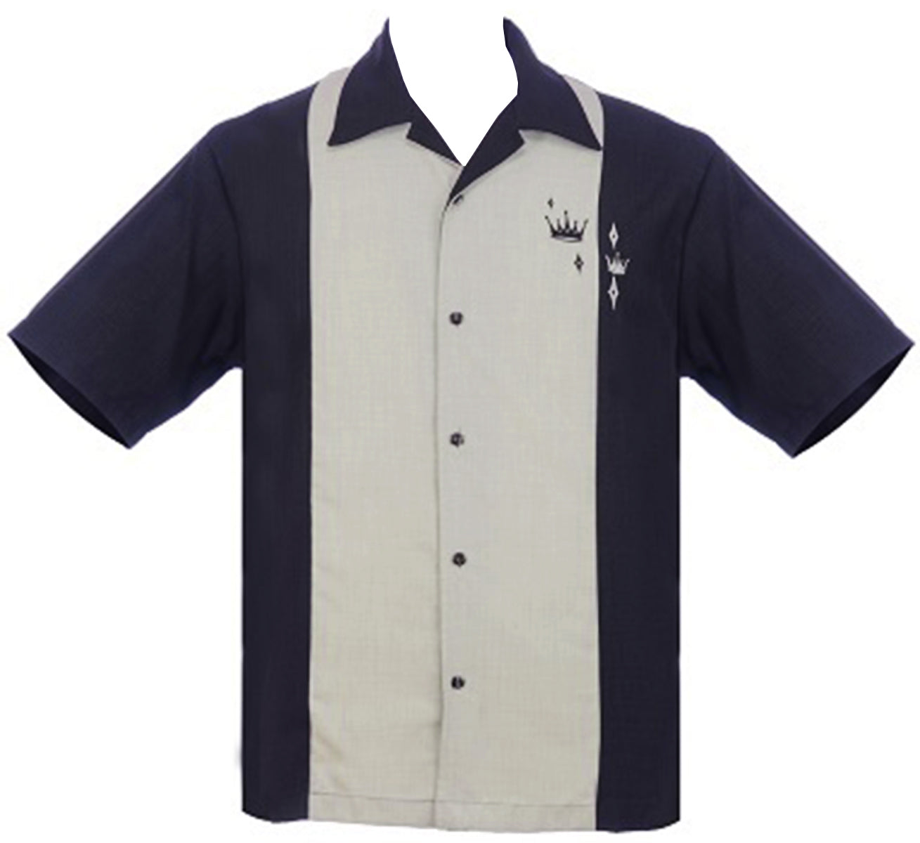 Rock_Steady_CONTRAST_CROWNS_Retro_KRONEN_Bowling_Shirt_HEMD_Schwarz-1