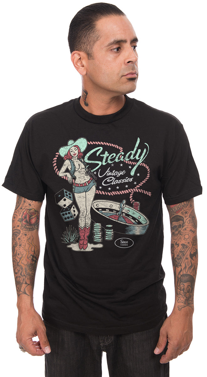 Rock_Steady_COWGIRL_Pin_Up_GAMBLE_Vintage_Classics_RETRO_Herren_T-SHIRT-1UpCQdtKoY7WSv