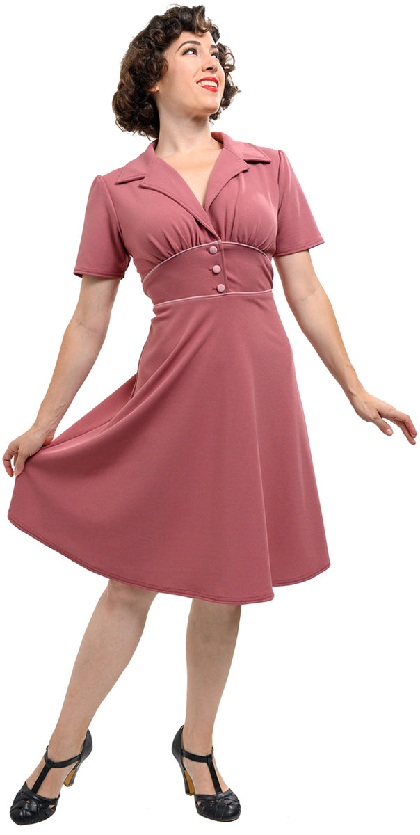 Rock_Steady_KATHERINE_Vintage_40s_V-NECK_Kurzarm_Swing_Dress_KLEID-2
