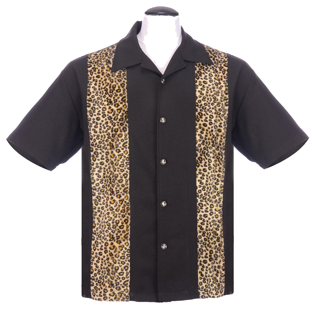 Rock_Steady_LEOPARD_PANEL_Vintage_Leomuster_Bowling_Shirt_HEMD_-_Schwarz-3