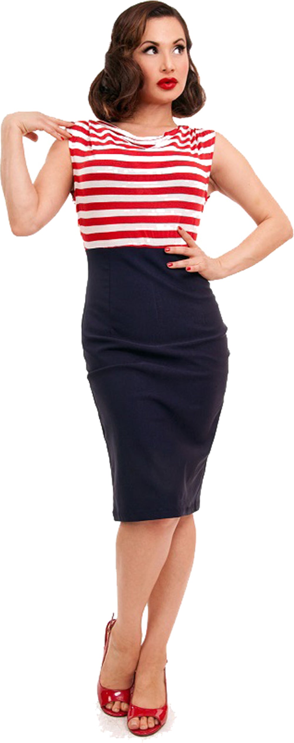 Rock_Steady_SALLY_Sailor_Striped_Vintage_50s_WIGGLE_Pencil_Dress_Kleid