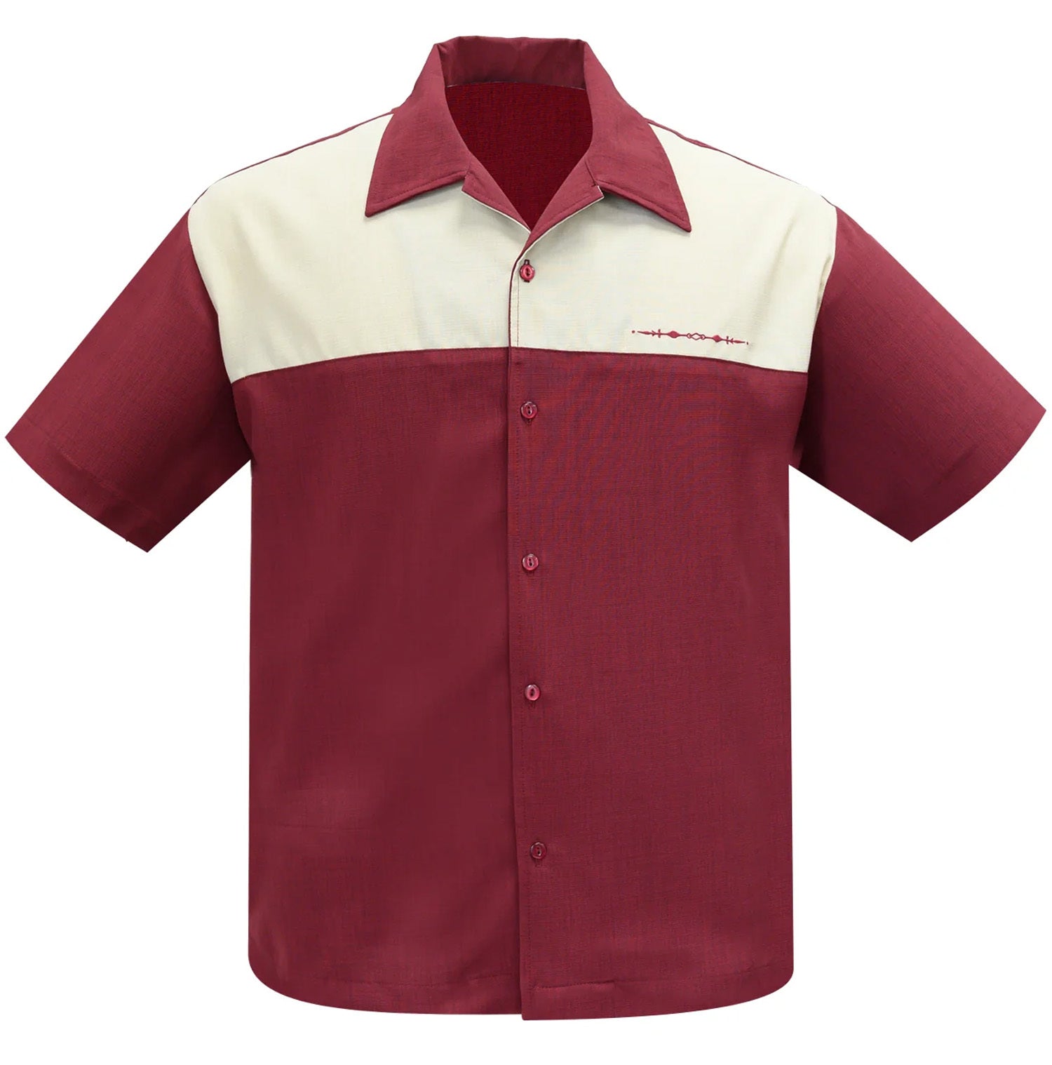 Rock_Steady_THE_EARL_Vintage_Classic_Combo_Bowling_Shirt_HEMD__Weinrot-1