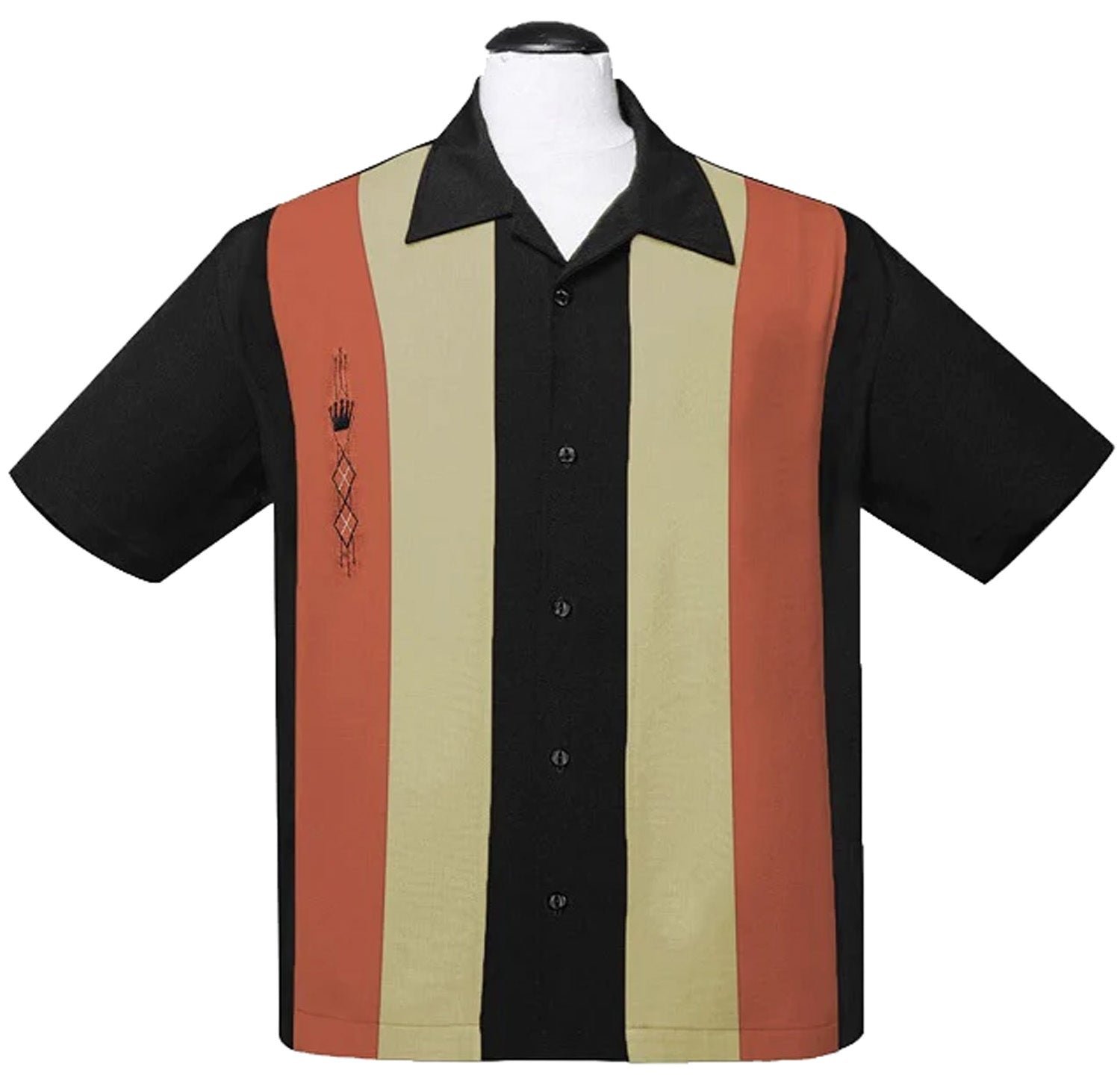Rock_Steady_THE_KINGSTON_Retro_Classy_Crown_Kurzarm_Vintage_BOWLINGHEMD__Shirt__SchwarzGfNETt1hqWY3o