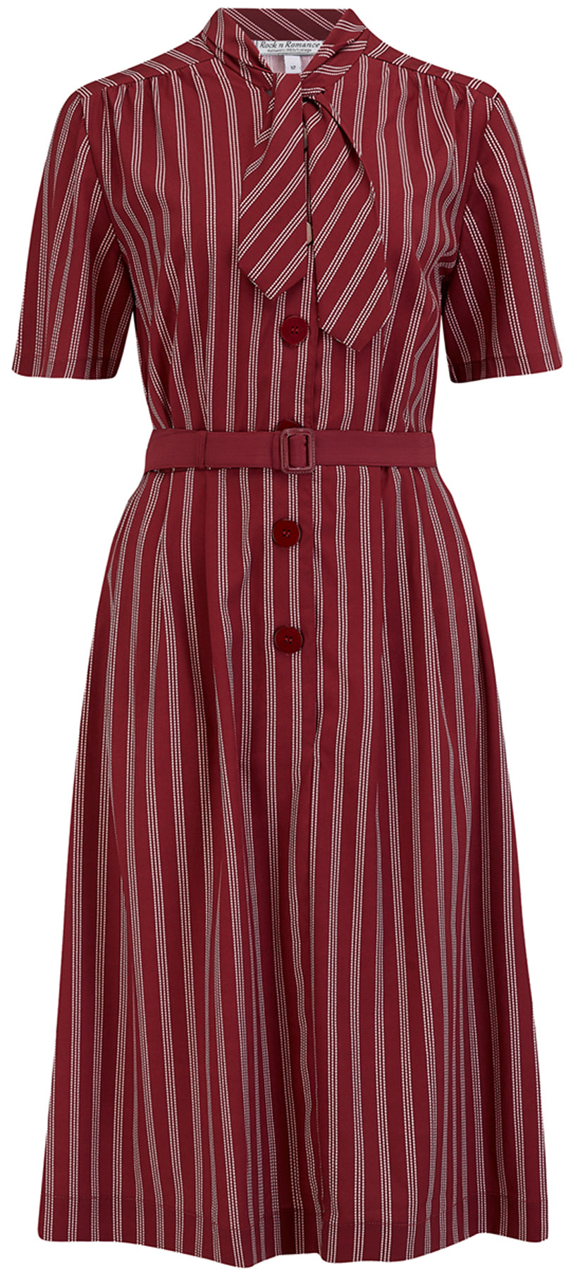 RocknRomance_CASIDY_Dotty_Stripe_STREIFEN_Schluppenkragen_Dress_KLEID_killer_kirsche