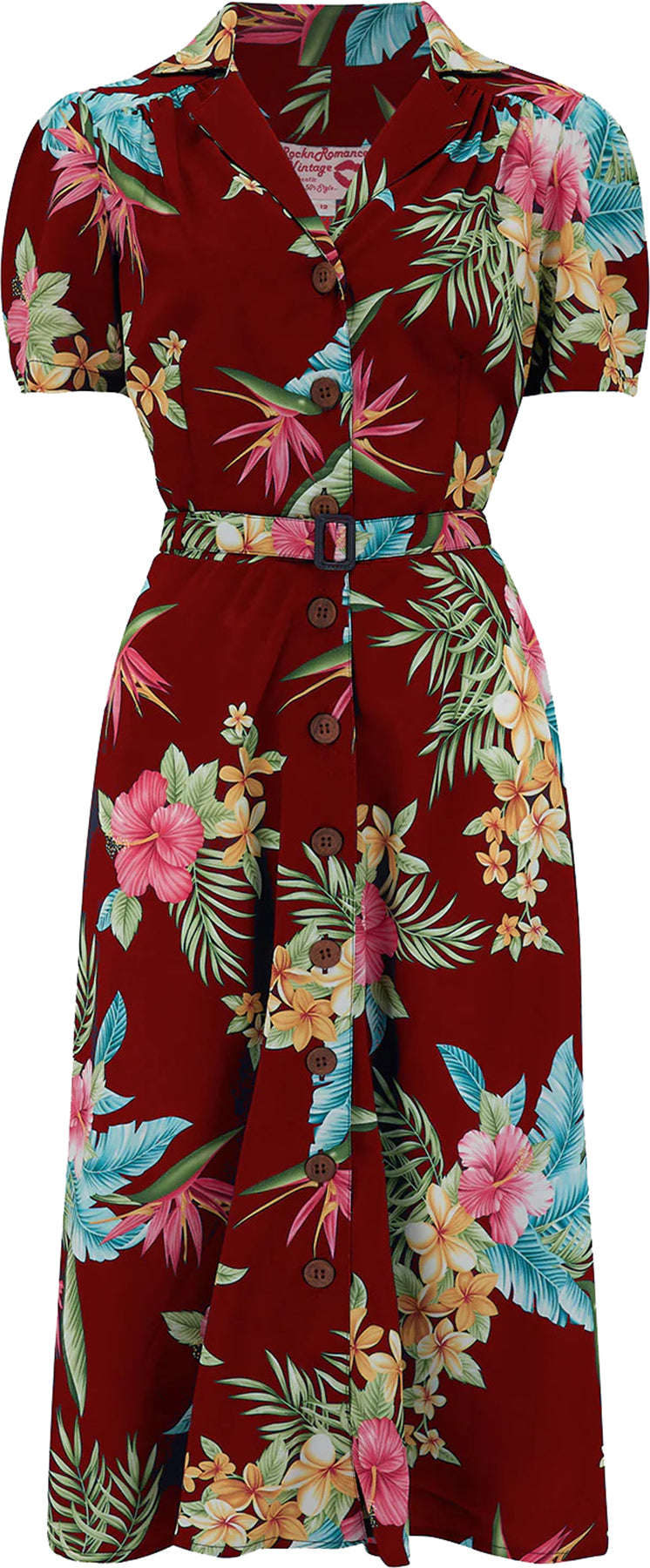 RocknRomance_CHARLENE_HONULULU_Print_HIBISKUS_A-Linie_50s_Dress_KLEID_-_Weinrot_killer_kirsche_1j5Wrt3HpCwgVz