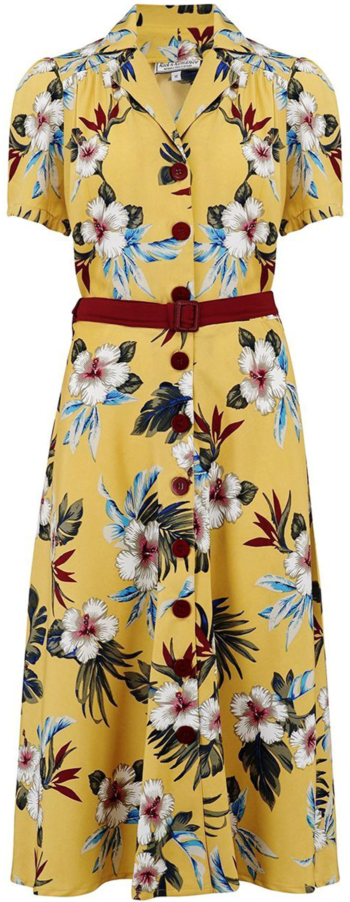 RocknRomance_CHARLENE_Hawaiian_HIBISKUS_Kurzarm_Dress_KLEID_Gelb_killer_kirschejYX3mTiCdm3rW