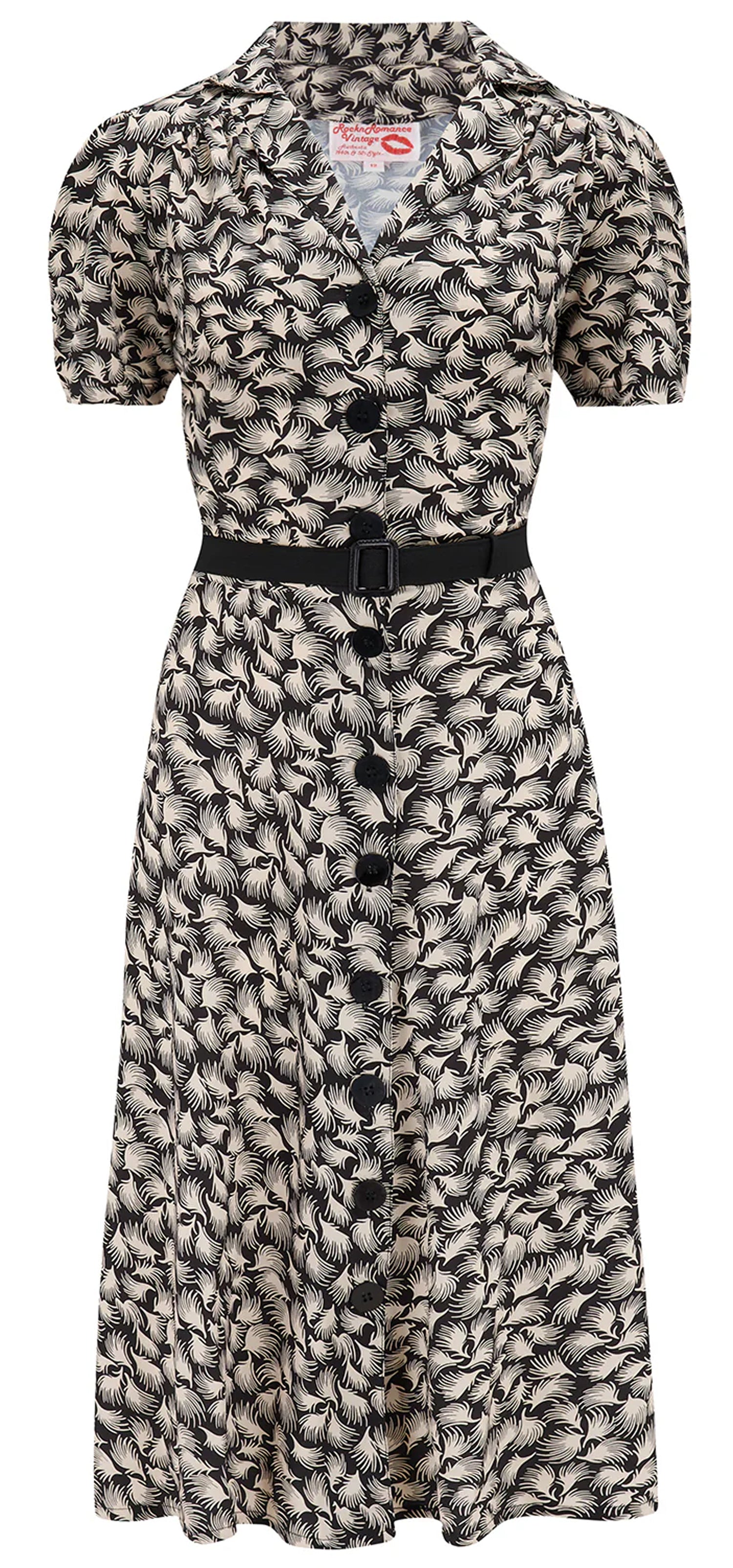 RocknRomance_CHARLENE_WHISP_PRINT_Vintage_A-Linie_50s_Dress_KLEID_-_Schwarz-Creme-1