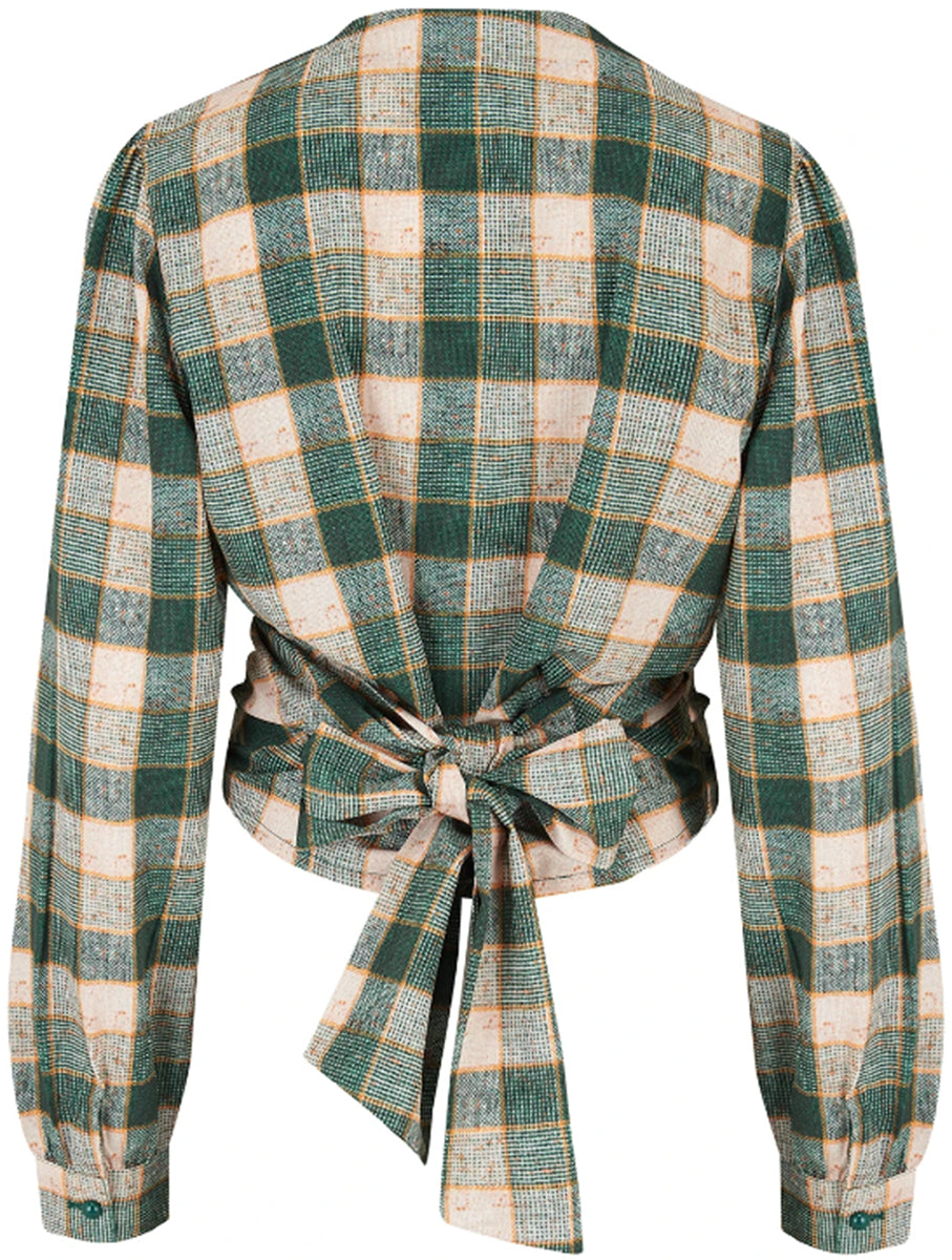 RocknRomance_DARLA_Vintage_KARO_Green_Check_WRAP_Langarm_BLUSE_Oberteil-2x0eRaMm4KKdm3