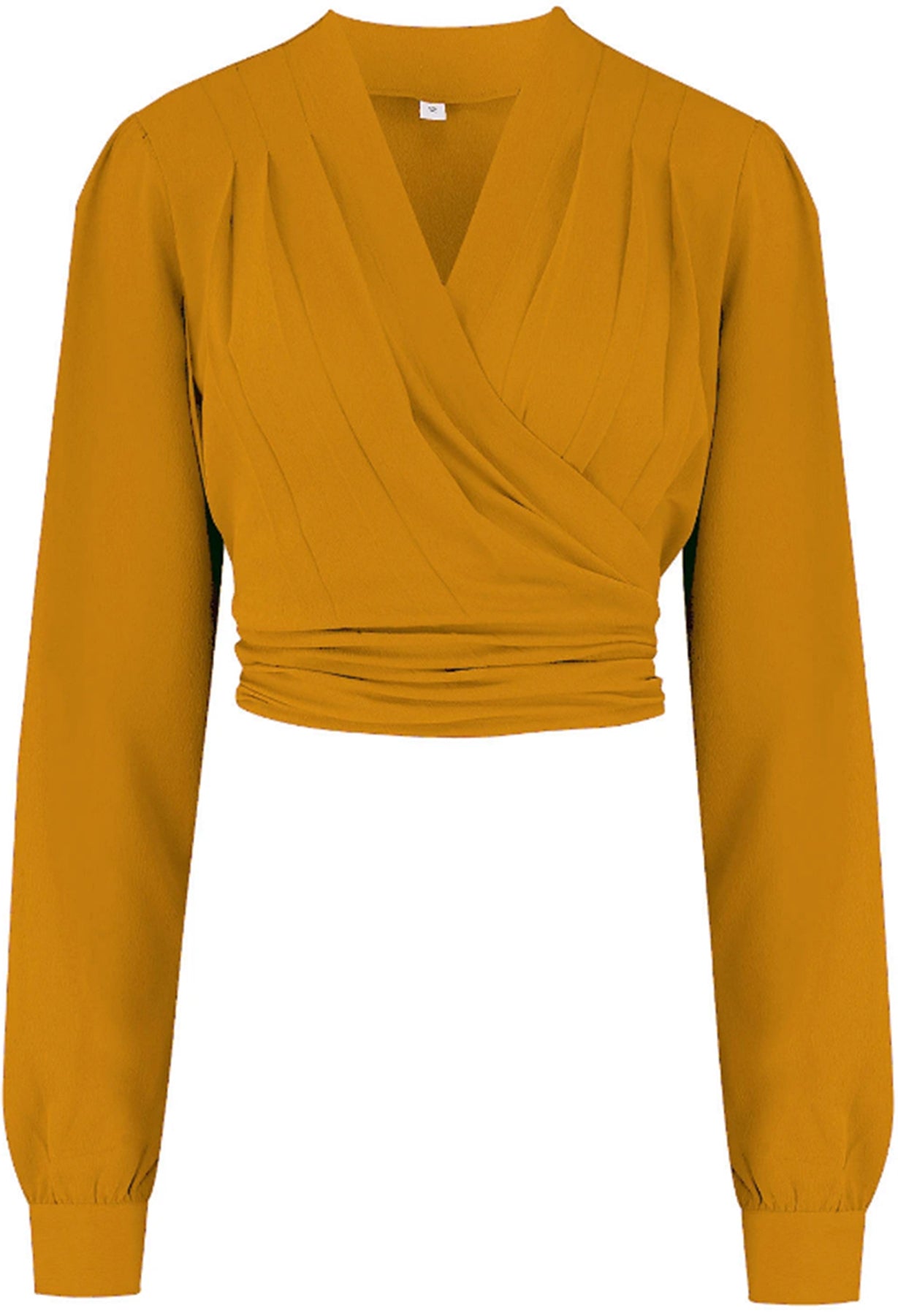 RocknRomance_DARLA_Vintage_PLAIN_Langarm_WRAP_Oberteil_BLUSE_Senfgelb_killer_kirsche1b5PBlVEvR2O2o