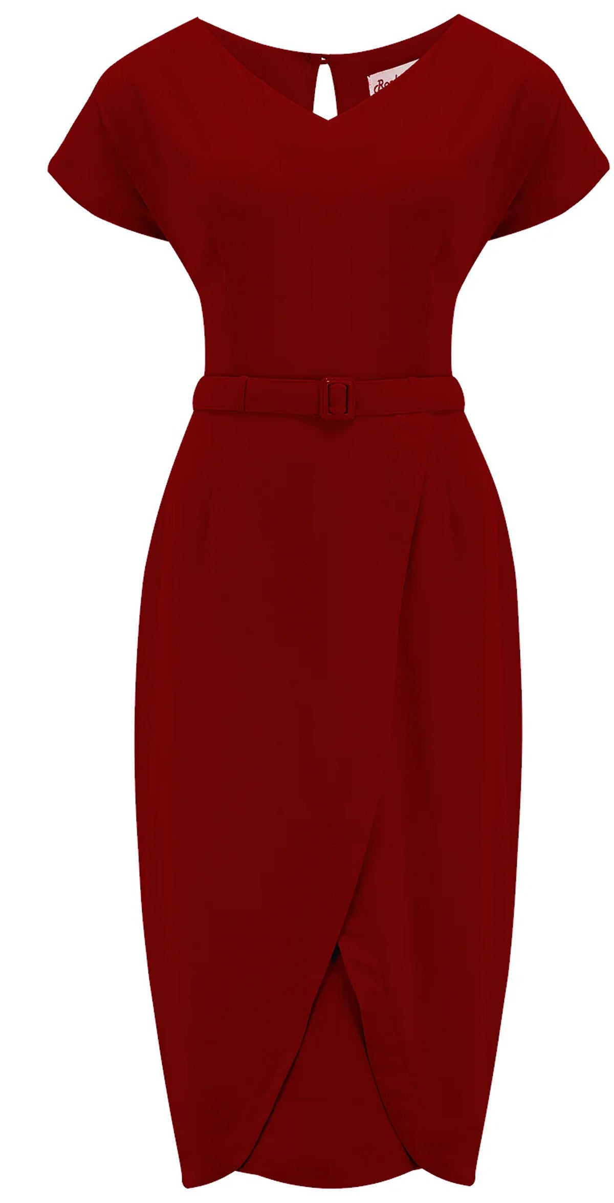 RocknRomance_DITA_SHEATH_Vintage__Kurzarm_True_50s_PENCIL_DRESS_Bleistiftkleid_Dunkelrot-1