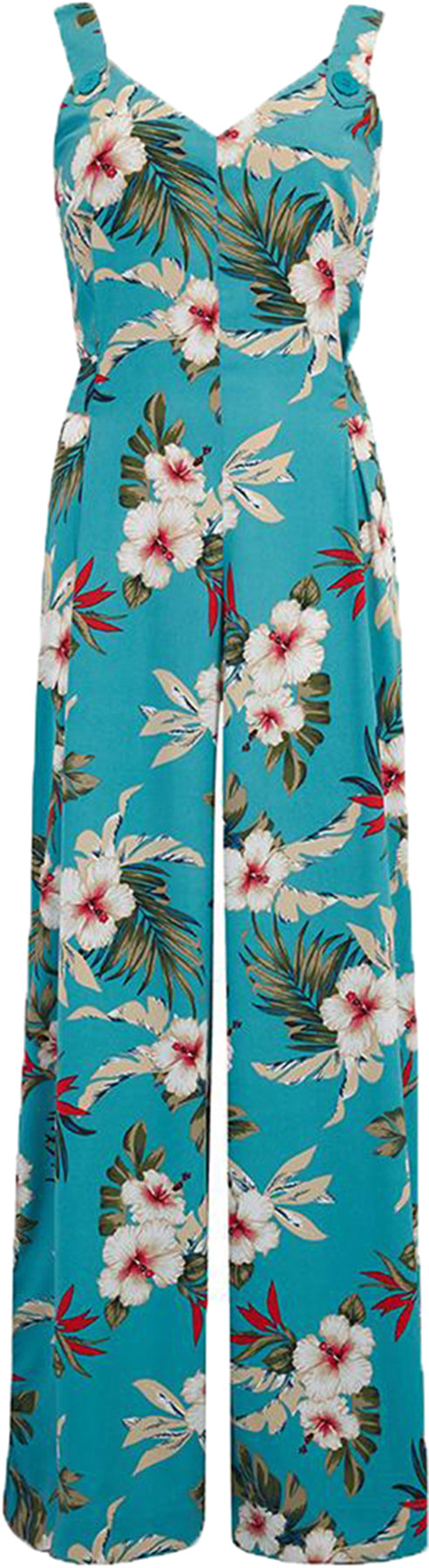 RocknRomance_LANA_Hawaiian_HIBISKUS_Long_Marlene_Overall_Jumpsuit_Tuerkis_killer_kirscheQ3pAEvAd7j94X