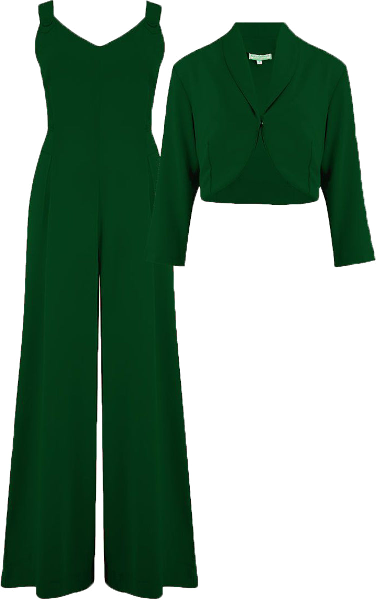 RocknRomance_LANA_Vintage_MARLENE_Overall_JUMPSUIT_BOLERO_SET_Dunkelgruen-1