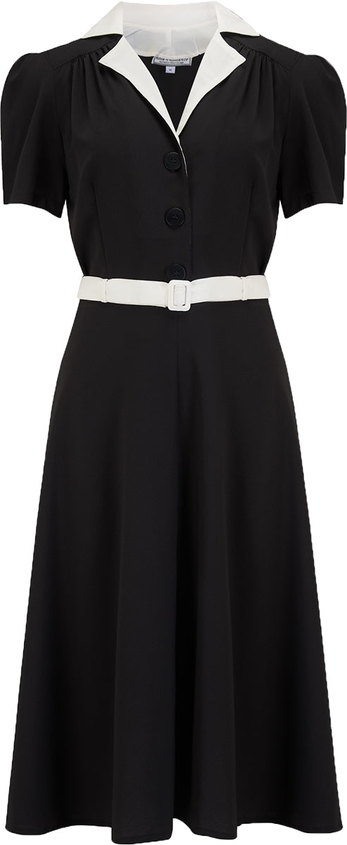 RocknRomance_LOLA_Vintage_V-NECK_Kurzarm_Shirtwaister_Dress_KLEID_Schwarz-1_Kopie5cdsMNBO5zelB