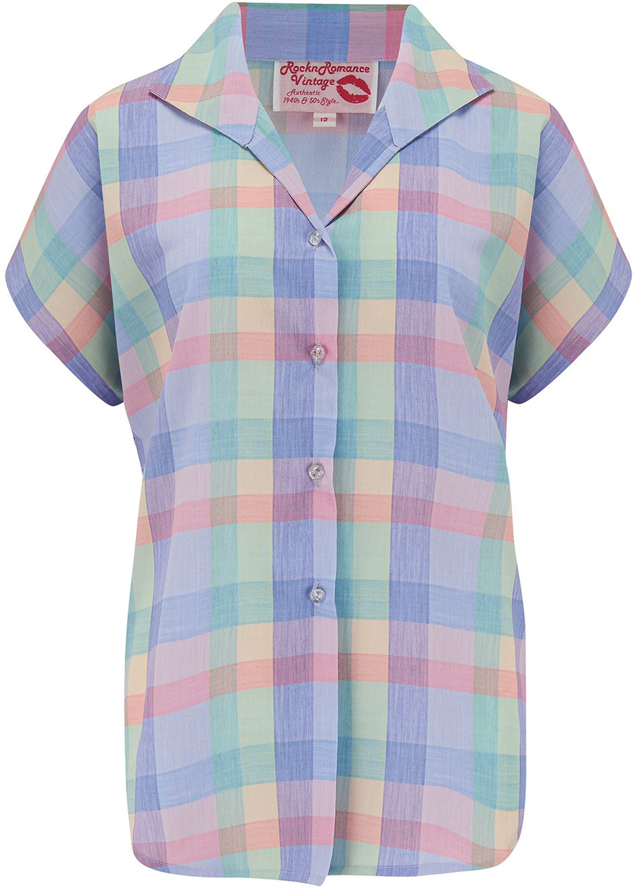 RocknRomance_MARIA_50s_Summer_Check_Print_KARO_Kurzarm_TIE_UP_BLUSE_Blouse_killer_kirsche_4kJZgKTQ8rkDC0