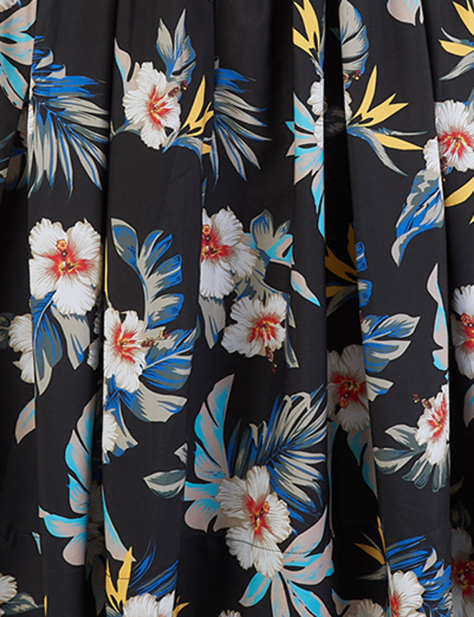 RocknRomance_RITZY_Hawaiian_HIBISKUS_Dress_SWING_KLEID_Schwarz_killer_kirsche_2