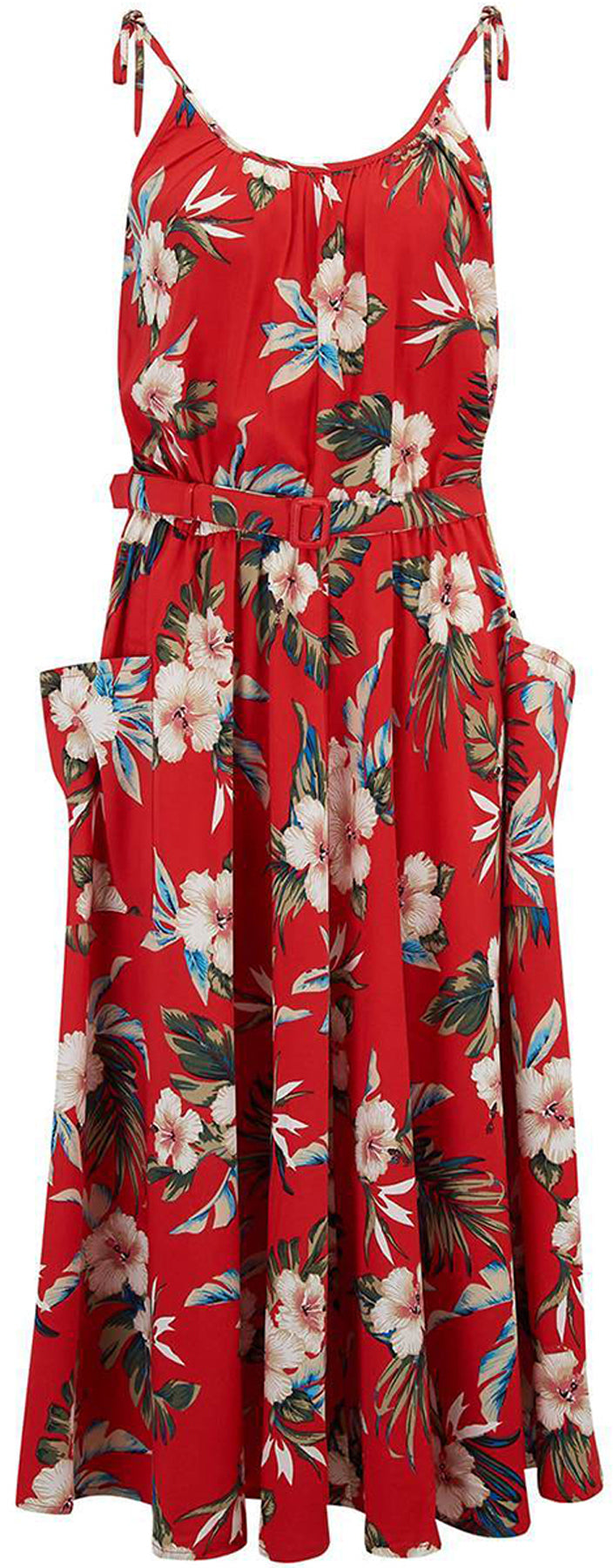 RocknRomance_SUZY_Tropical_HAWAIIAN_Hibiskus_Traeger_Dress_KLEID_Rot_killer_kirsche_1
