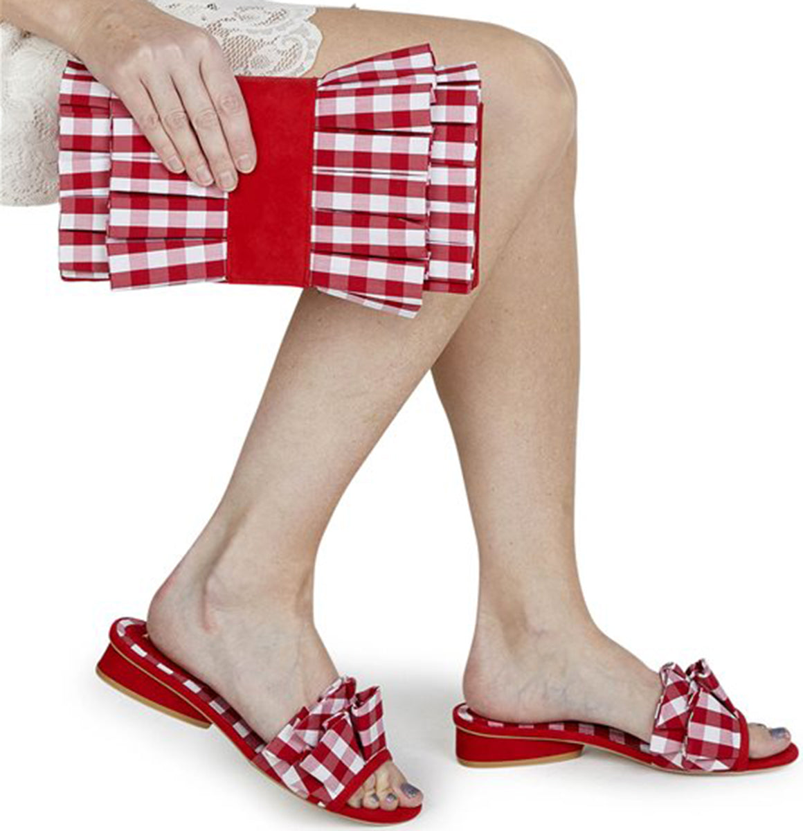Ruby_Shoo_ALENA_Vintage_GINGHAM_Karo_RUFFLE_Pantolette_SCHUHE-3eJAivPfUJa4Tx