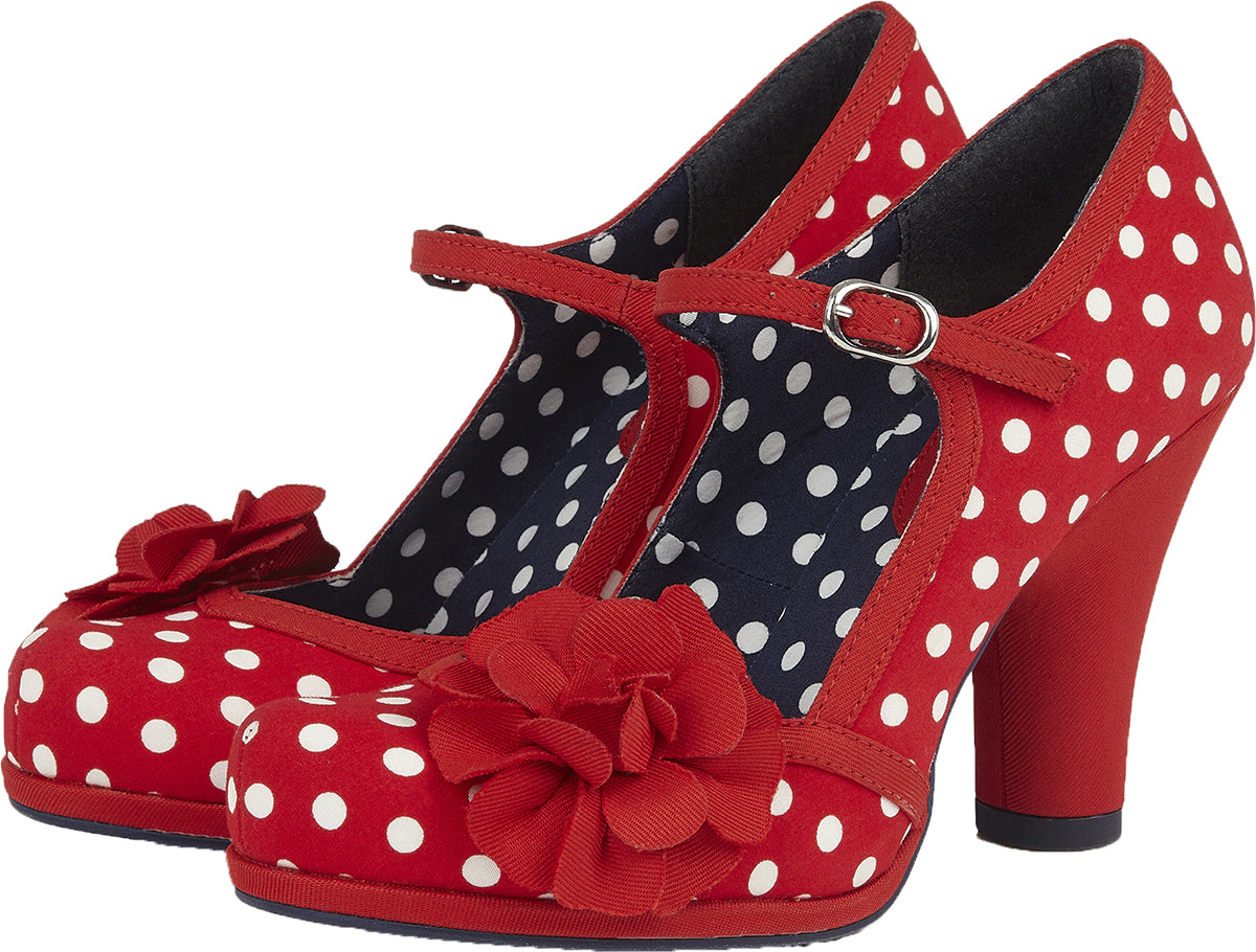 Ruby_Shoo_HANNAH_Vintage_POLKA_DOT_Punkte_BLUME_Riemchen_PUMPS-2