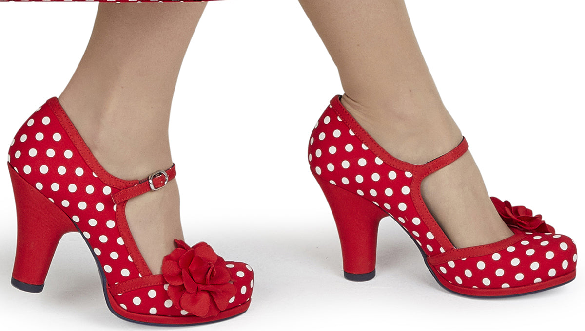 Ruby_Shoo_HANNAH_Vintage_POLKA_DOT_Punkte_BLUME_Riemchen_PUMPS-3