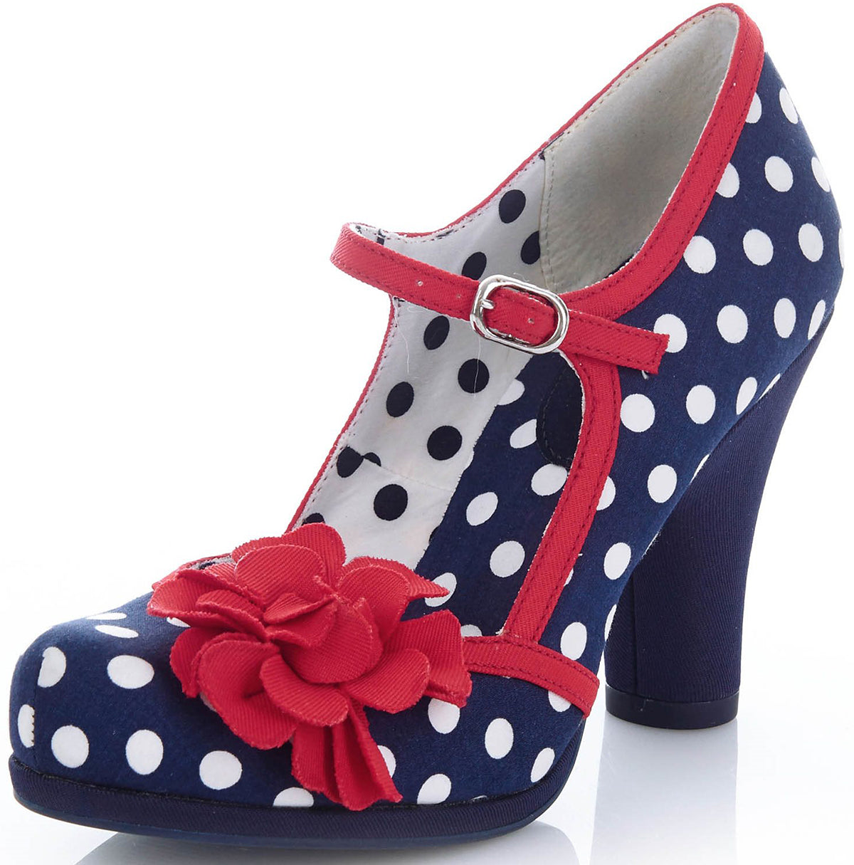 Ruby_Shoo_HANNAH_Vintage_POLKA_DOT_ROSE_Riemchen_PUMPS_Navy_Spots-1